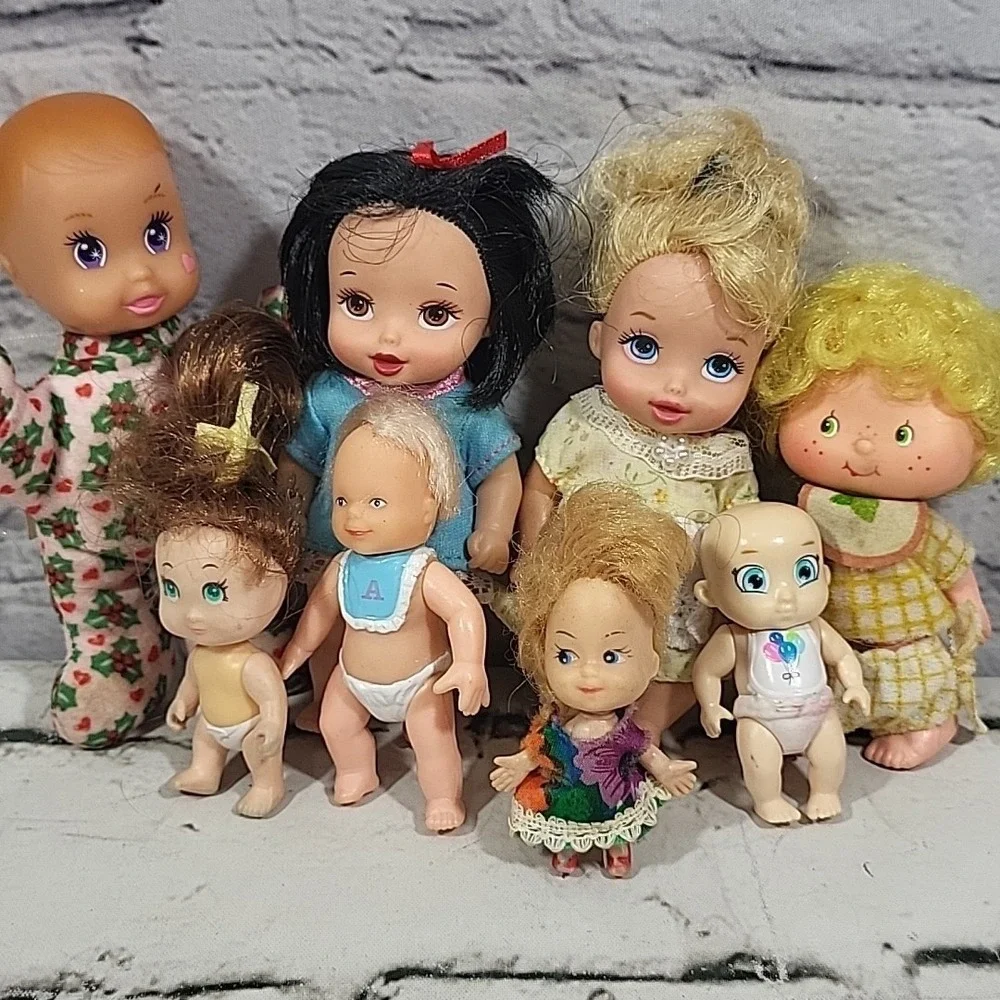 Vintage Babydoll Figures Mini Dolls Random Toybox People Girls Lot Of 8